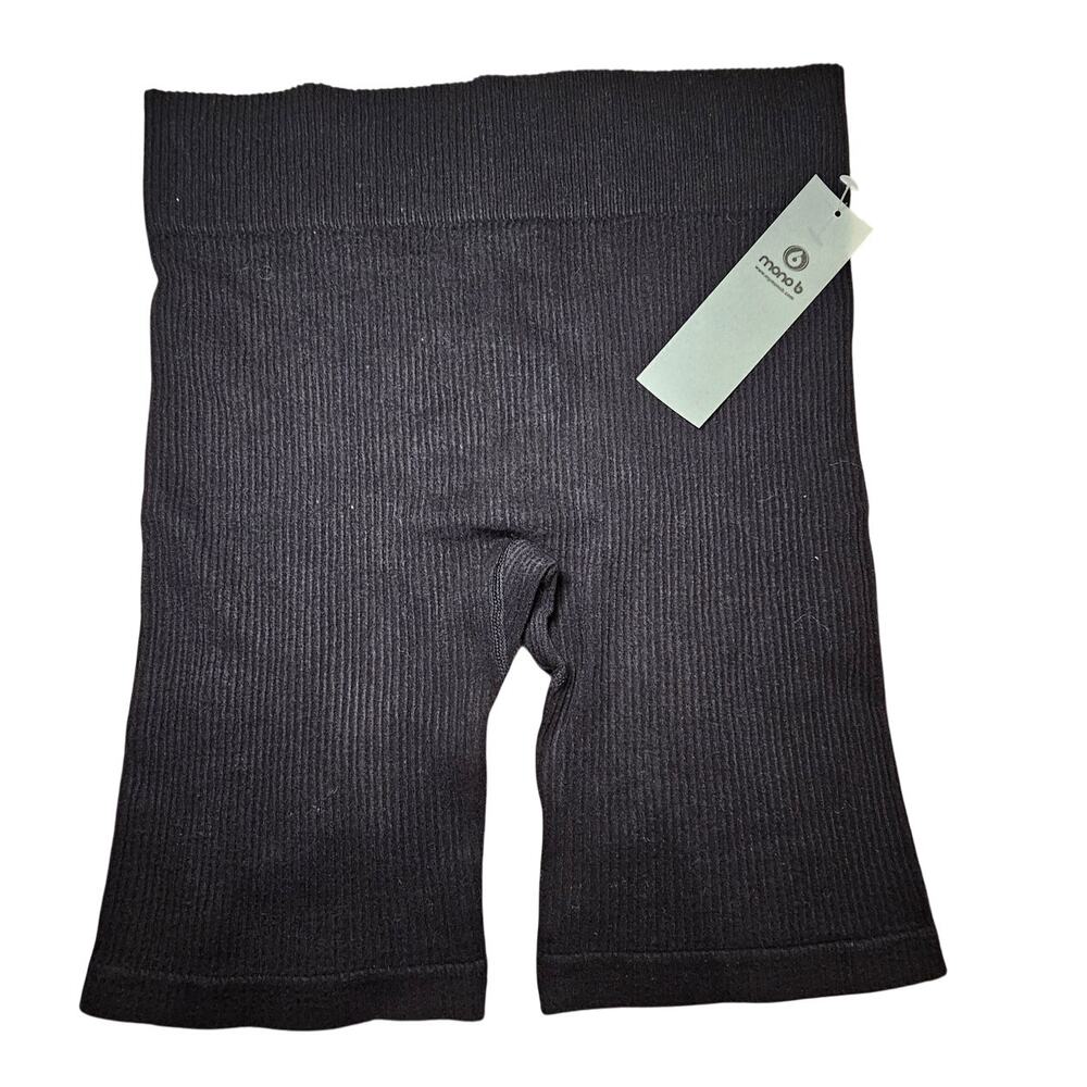 Mono B High Waisted Ribber Biker Shorts Black Size‎ Large